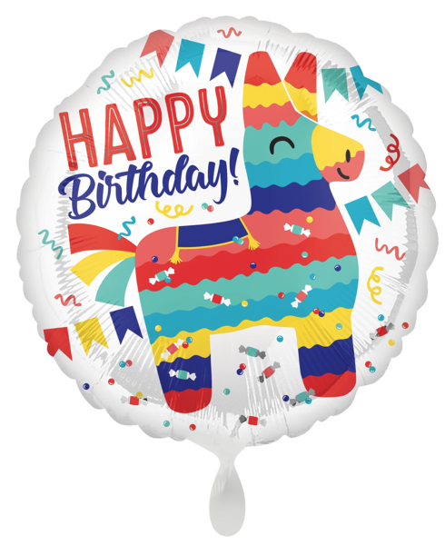 Folienballon - Happy Birthday, Lama - ø 43cm